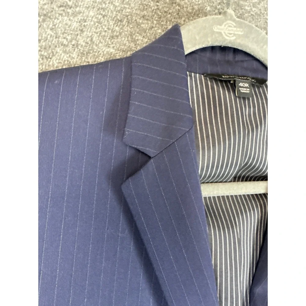 Banana Republic Navy Pinstripe Slim Fit 2 Button Notch Lapel‎ Blazer Jacket 40 R